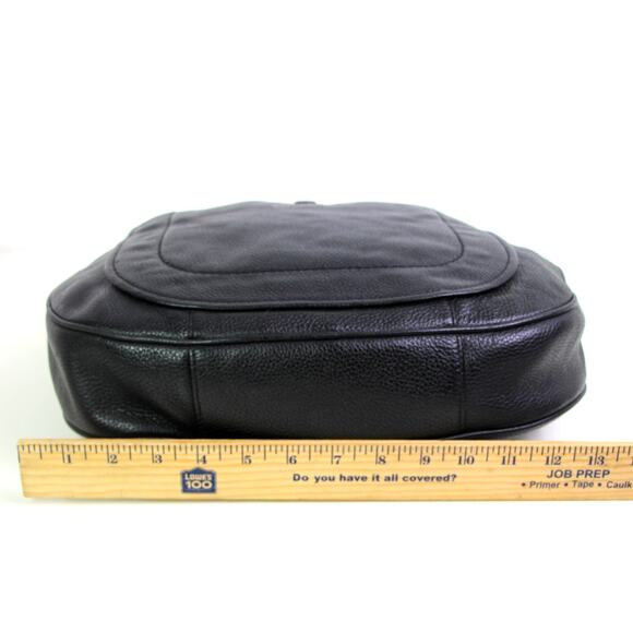 ROOMY Marc Jacobs NY BLACK GENUINE LEATHER FLAP HOBO SHOULDER BAG PURSE HANDBAG - Picture 12 of 16